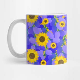 Grapeful memories with grapes and sunflowers pattern Mug